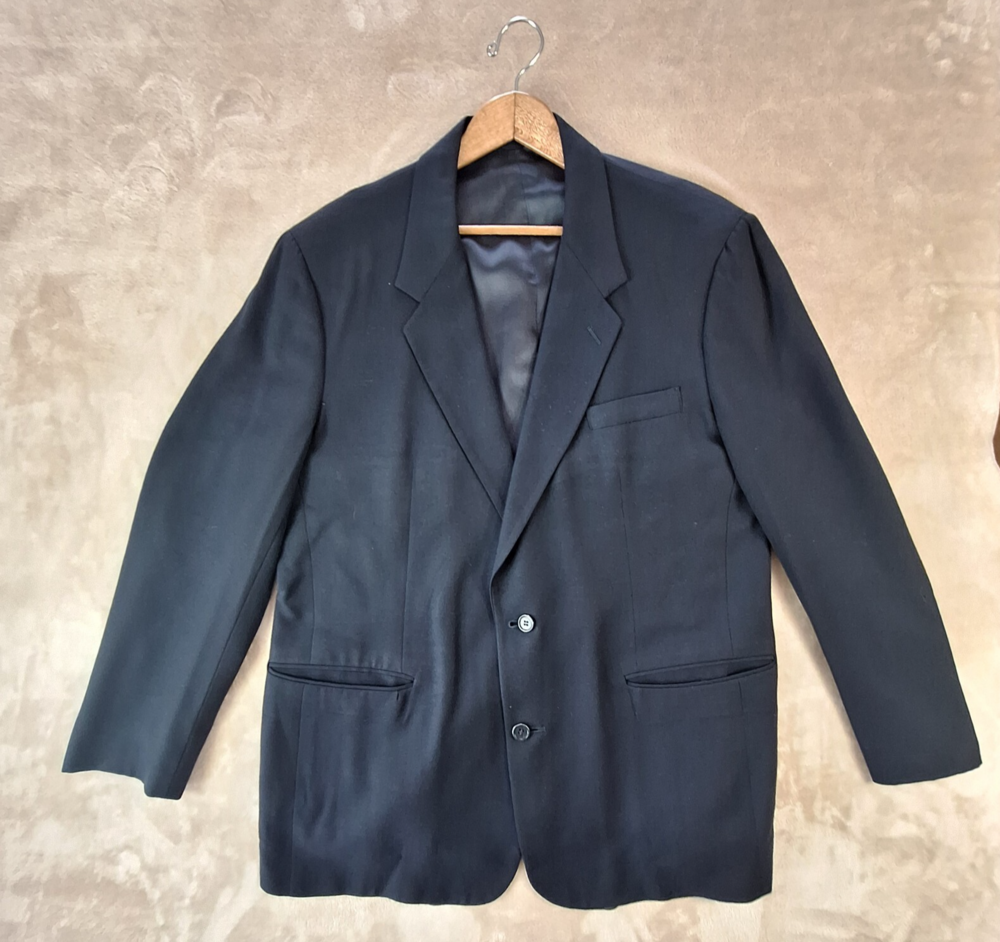 J. Crew Blazer Men's 44R Wool Oarsman Blue Single Breasted Single Vented